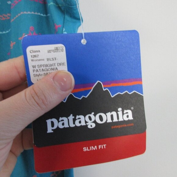 Patagonia Spright Dress Women M Blue Slim Fit Tank Mini Sleeveless Racerback 178 - Picture 5 of 10